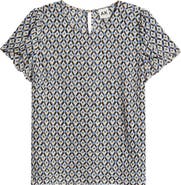 AK ANNE KLEIN Print Tulip Sleeve Top