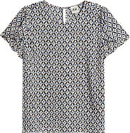 AK ANNE KLEIN Print Tulip Sleeve Top