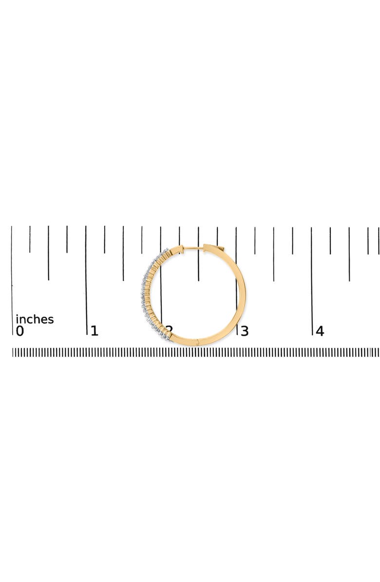 Haus of Brilliance 14K Yellow Gold Plated .925 Sterling Silver 1.0 Cttw Baguette Diamond Hoop Earrings, Alternate, color, Yellow Gold Over Silver