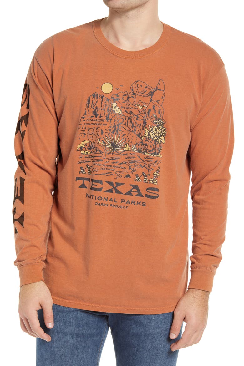 National Parks of Texas Long Sleeve Graphic Tee, Main, color, RUS