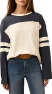 Faherty Sunwashed Varsity Long Sleeve Organic Cotton Slub T-Shirt