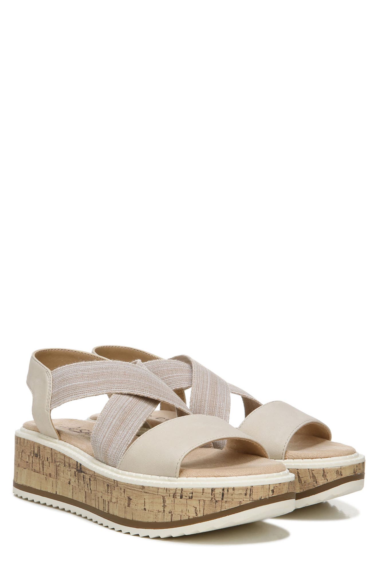 Clementine Platform Sport Sandal, Alternate, color, ALMOND MILK FABRIC