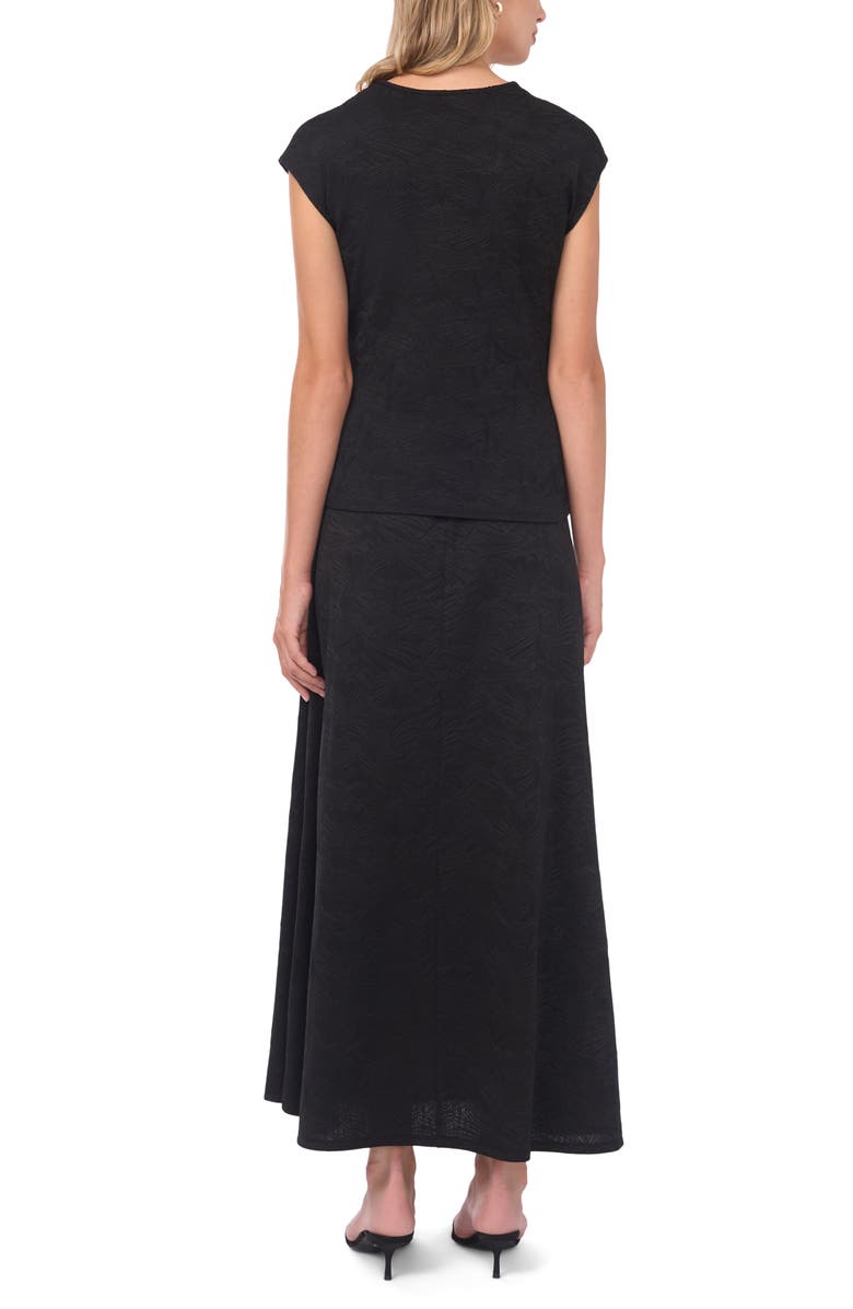 Vince Camuto Floral Jacquard Knit Tank, Alternate, color, Rich Black