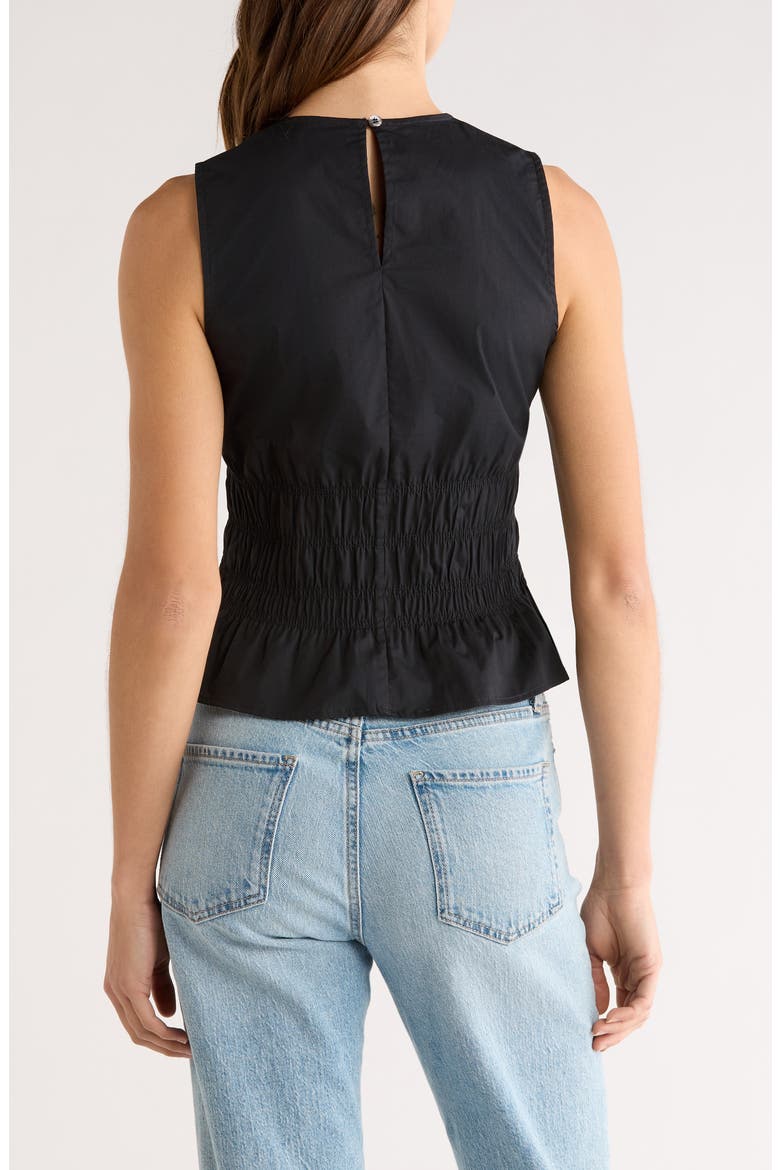Culver Smocked Sleeveless Top, Alternate, color, BLACK