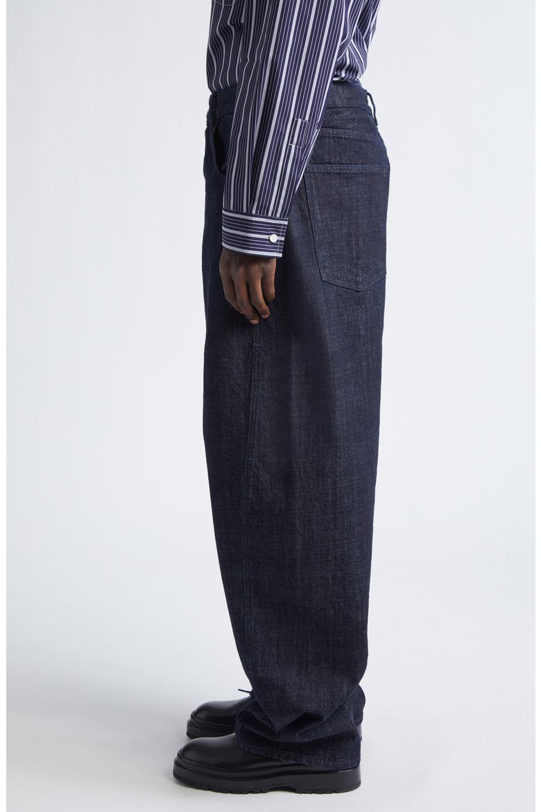Le de-Nîmes Miranda Twisted Wide Leg Jeans, Alternate, color, DARK NAVY