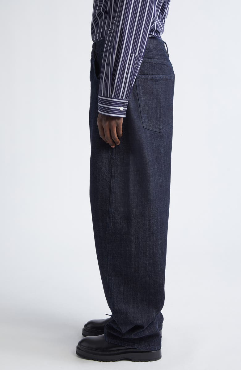 Jacquemus Le de-Nîmes Miranda Twisted Wide Leg Jeans, Alternate, color, Dark Navy