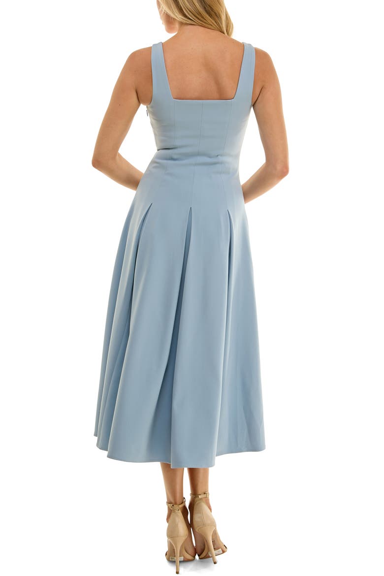 Pleated Sleeveless Midi Dress, Alternate, color, BLUE