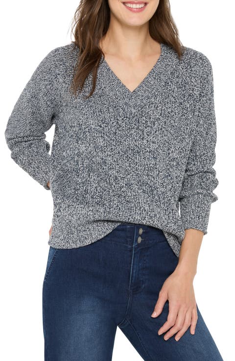 Shaker Stitch V-Neck Sweater (Regular & Petite)