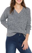 NIC+ZOE Shaker Stitch V-Neck Sweater