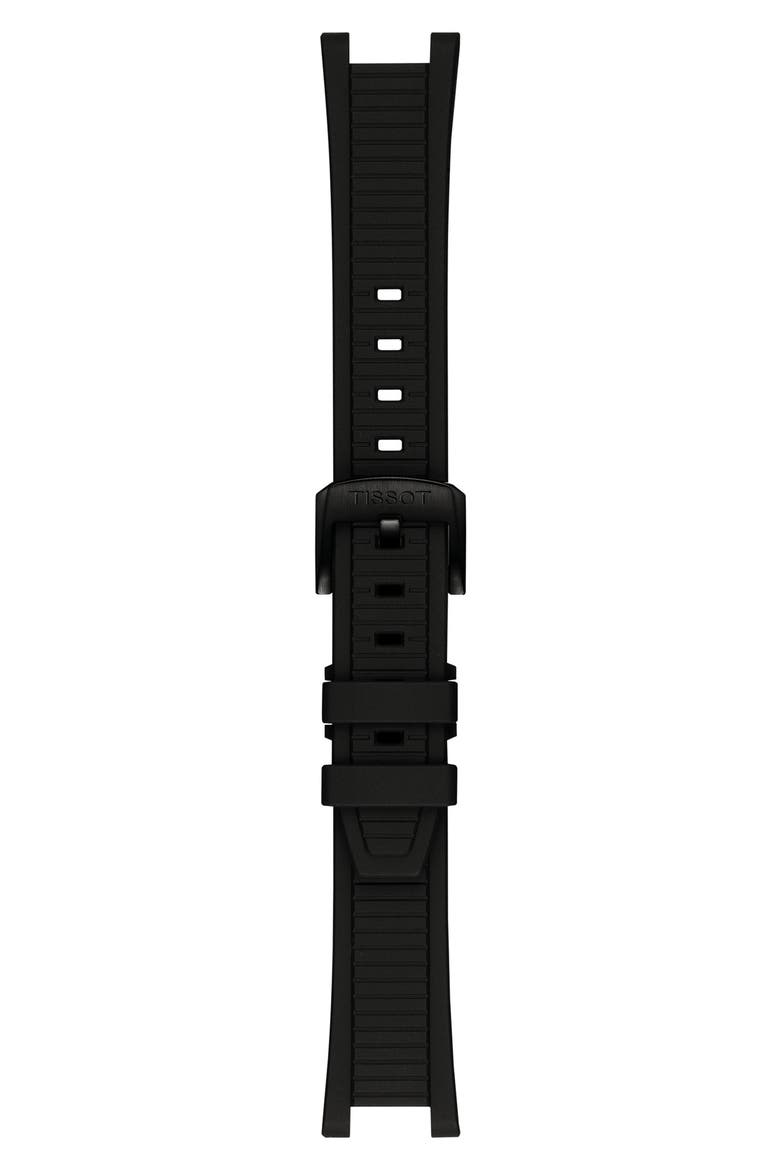 T-Race Chronograph Silicone Strap Watch, 38mm, Alternate, color, BLACK