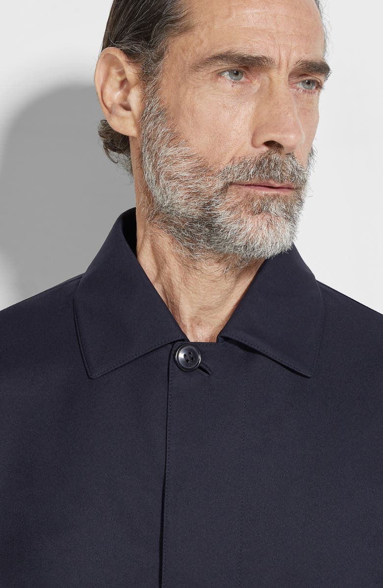 ZEGNA Twill Overcoat, Alternate, color, Nvy Solid