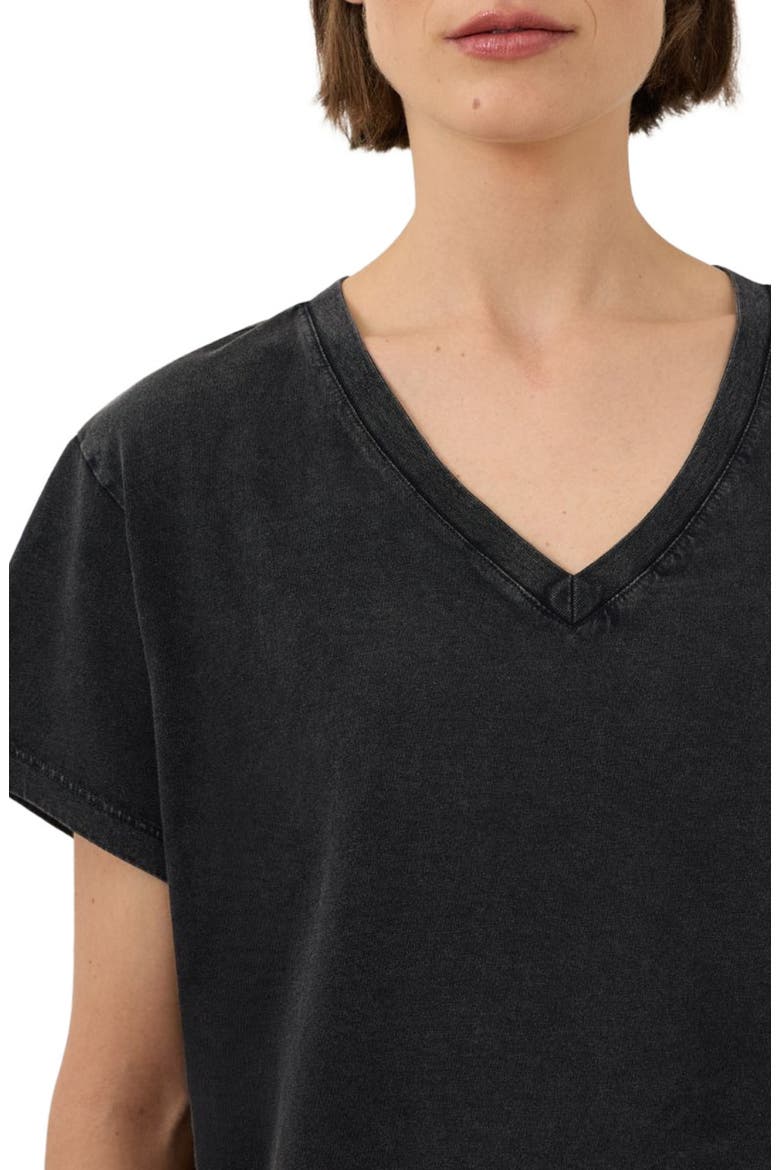 Organic Cotton Vintage Jersey V-Neck Tee, Alternate, color, Washed Black