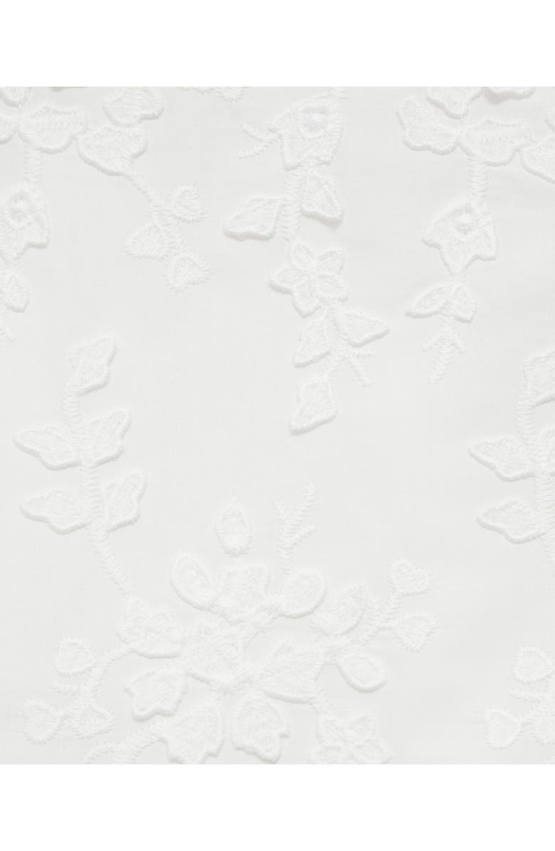 MANGO Floral Embroidery Cotton Miniskirt, Alternate, color, White