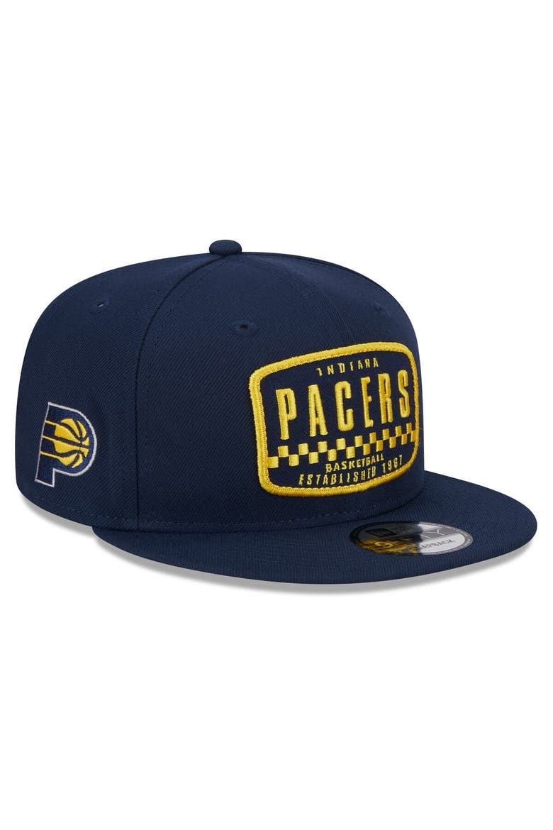 Men's New Era Navy Indiana Pacers  Rally Drive Finish Line Patch 9FIFTY Snapback Hat, Main, color, Navy
