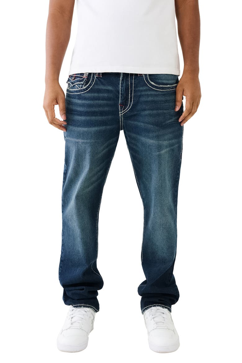Ricky Big T Flap Straight Leg Jeans, Main, color, DIVER DARK WASH