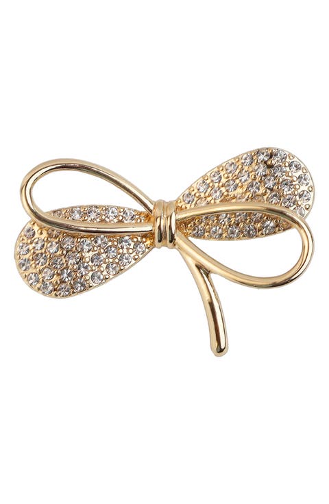 Crystal Bow Brooch