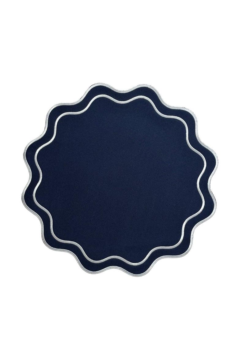 Solid Wave Placemat, Main, color, Navy