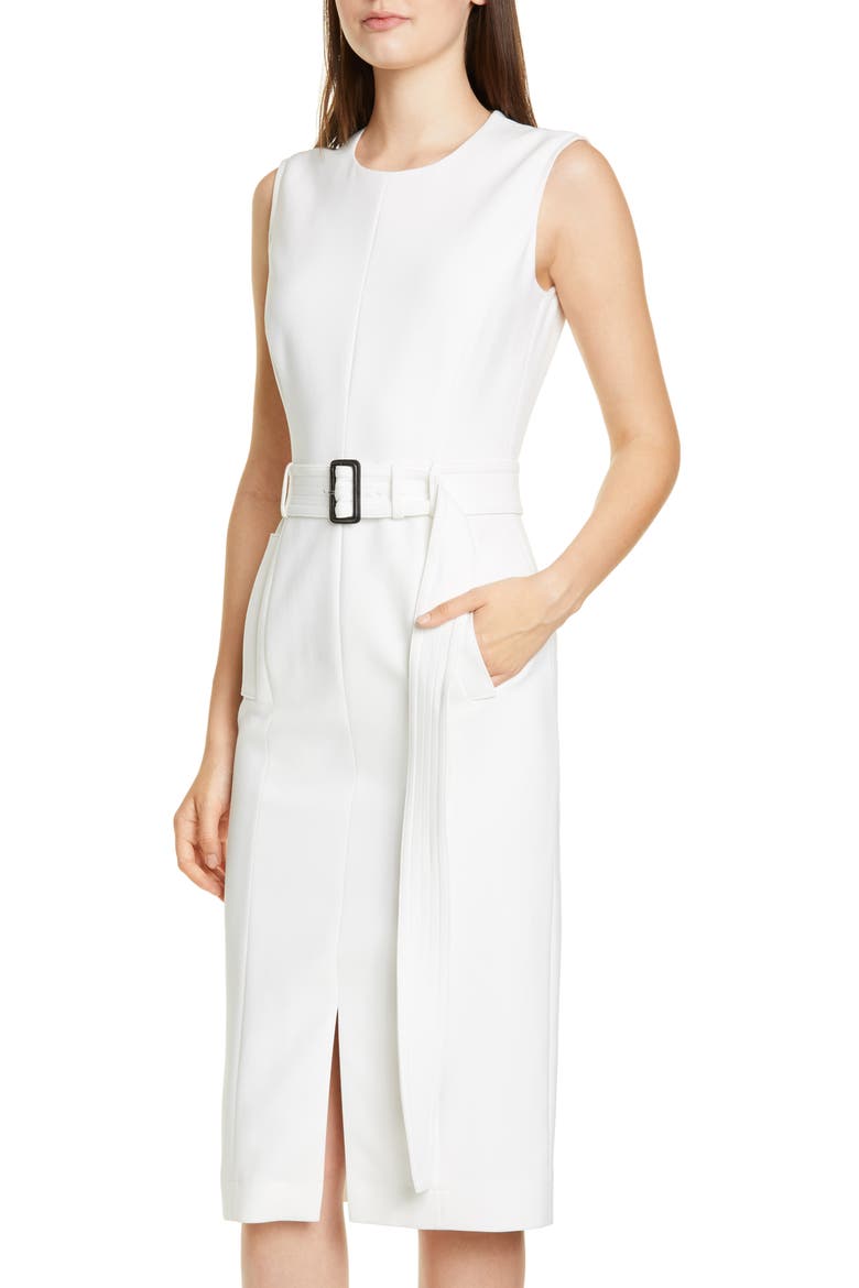 Dadoria Belted Sheath Dress, Alternate, color, VANILLA LIGHT