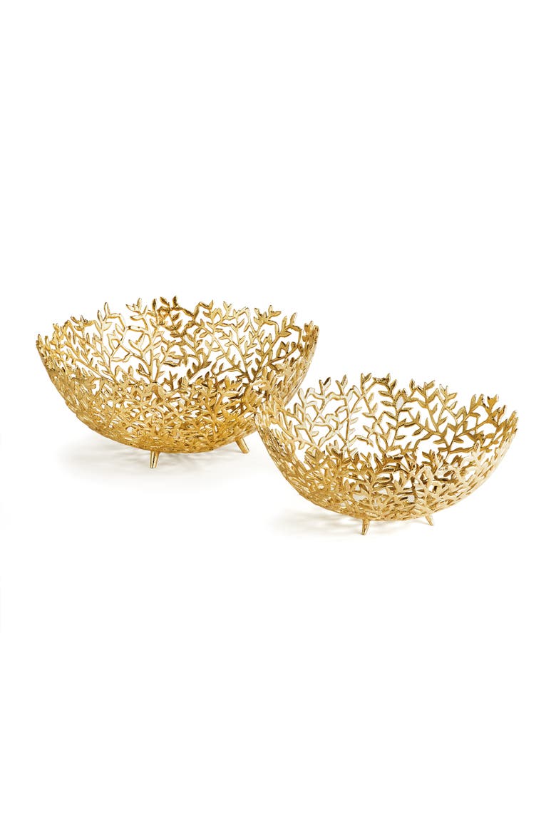 Celine Decorative Bowls, Set Of 2, Main, color, Gold