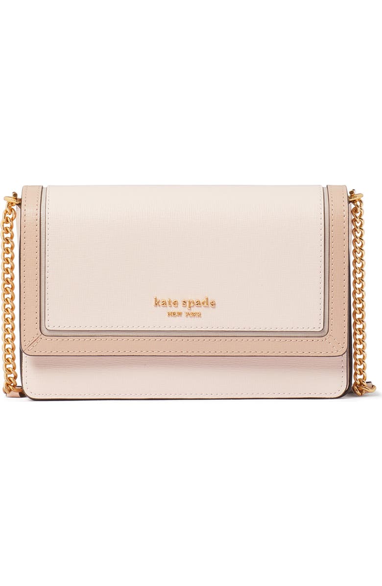 Kate Spade New York morgan colorblock saffiano leather crossbody bag, Main, color, Pale Dogwood Multi