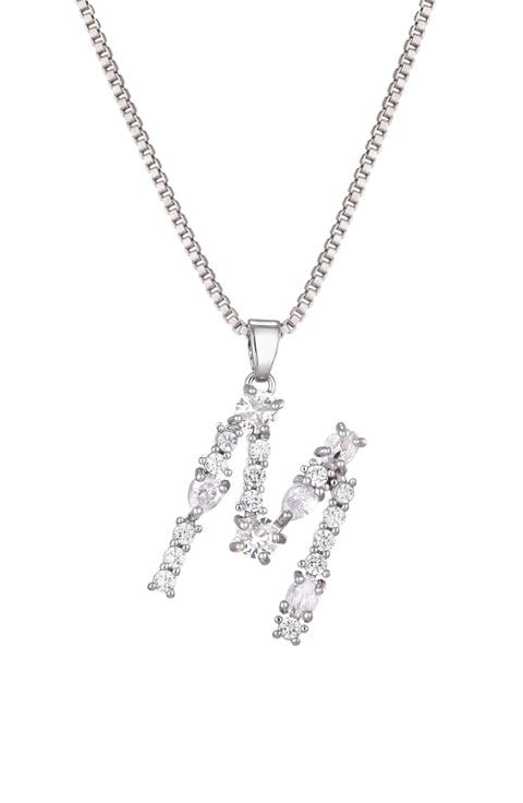 Mixed Crystal Initial Pendant Necklace