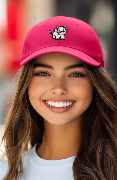 DALIX DALIX STRAWBERRY COW EMBROIDERED CAP 