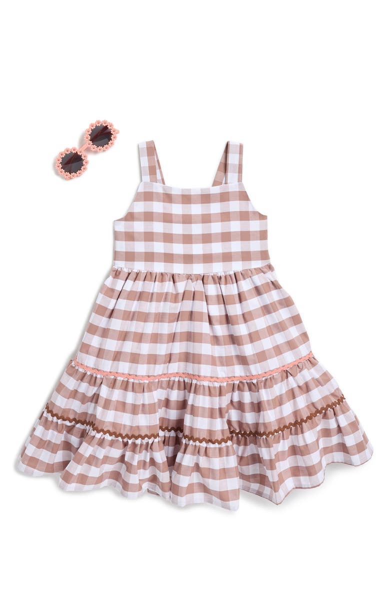 BLUEBERRY Kids' Gingham Dress & Sunglasses, Main, color,