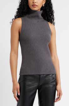 Sleeveless Funnel Neck Sweater
