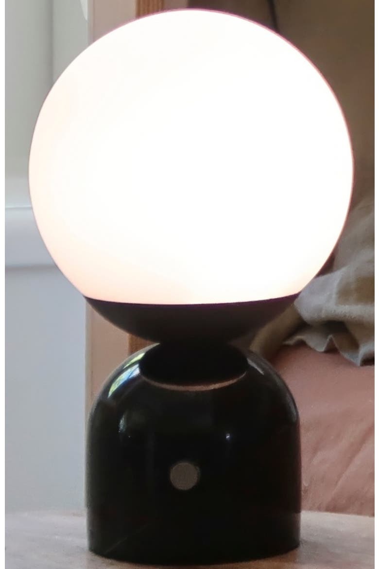 Mila 9.85" Marble LED Bedside Table Lamp with Built-In 3-Way Dimmer, Alternate, color, Classic Black