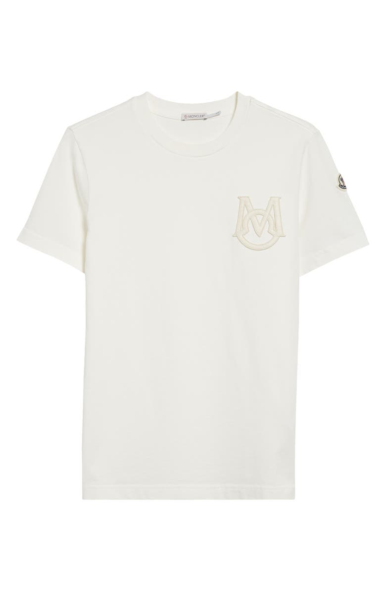 Moncler Monogram Logo Cotton T-Shirt, Alternate, color, White