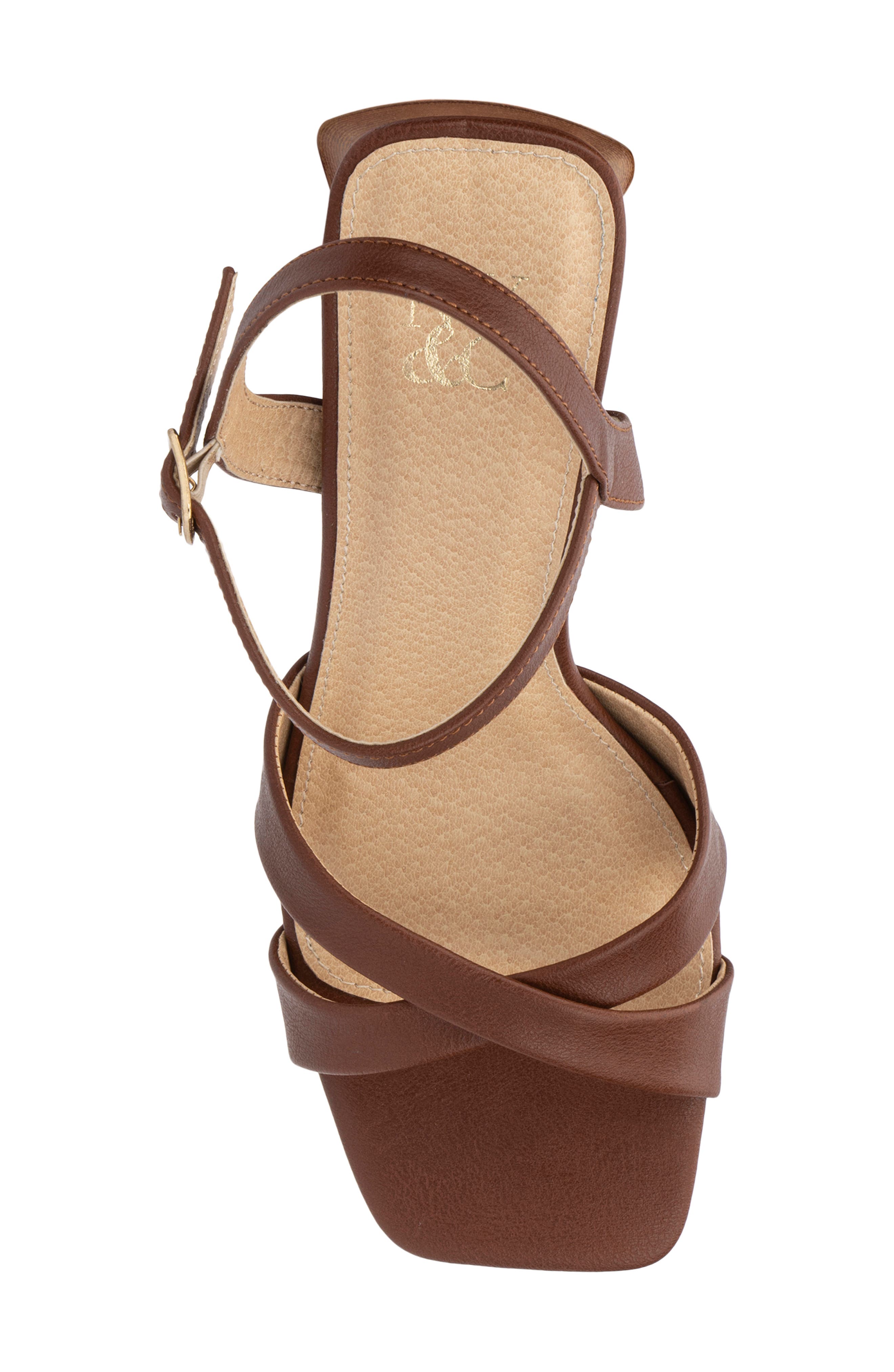 NEW YORK AND COMPANY Kathie Heeled Sandal, Alternate, color, Cognac