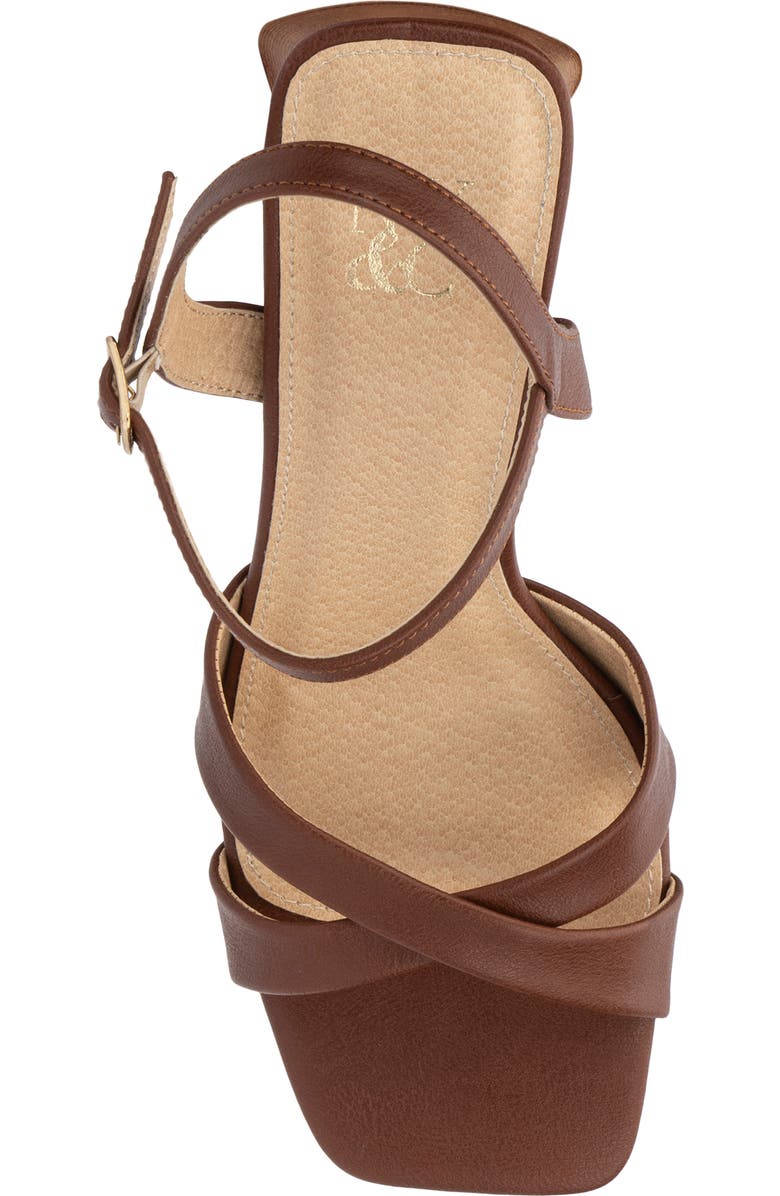 NEW YORK AND COMPANY Kathie Heeled Sandal, Alternate, color, Cognac