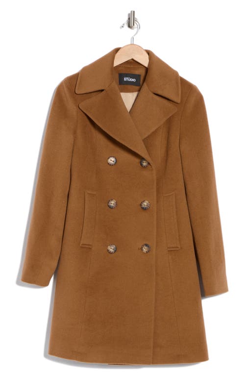 Fleurette Elongated Peacoat In Brown