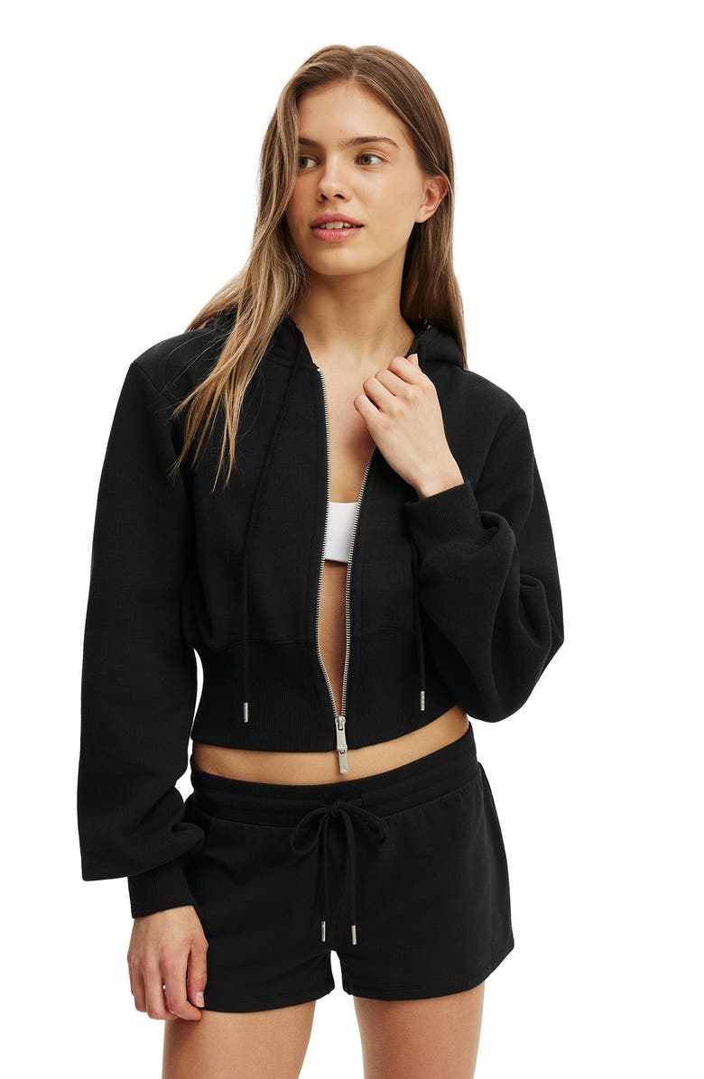 COTTON ON BODY Women's Active Stretch Modal Fleece Mini Short, Alternate, color, Black