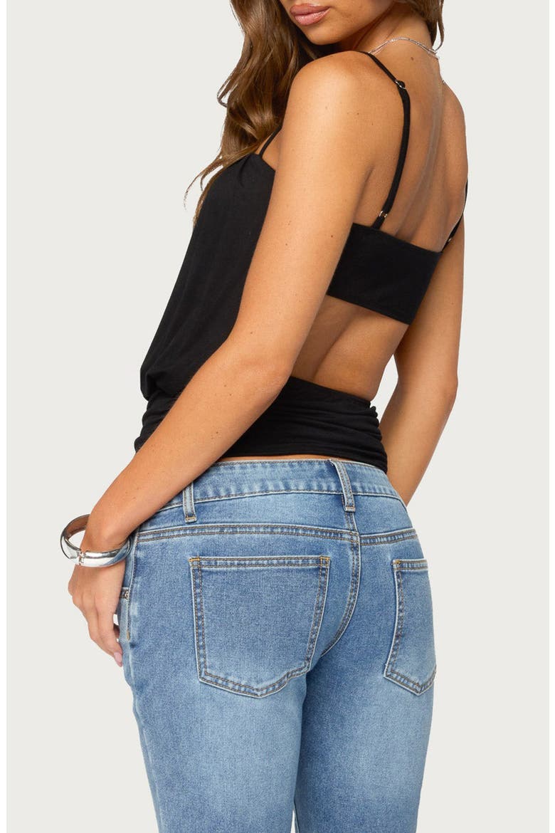 Vali Built-In Bra Backless Top, Alternate, color, BLACK