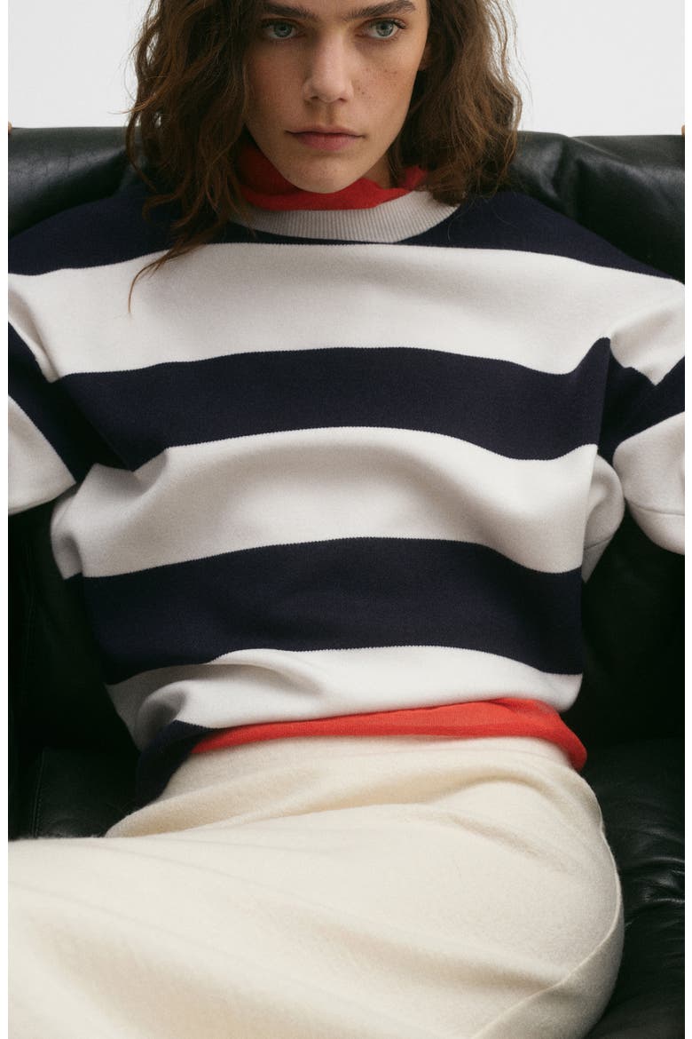Lotuini Stripe Sweater, Alternate, color, DARK NAVY