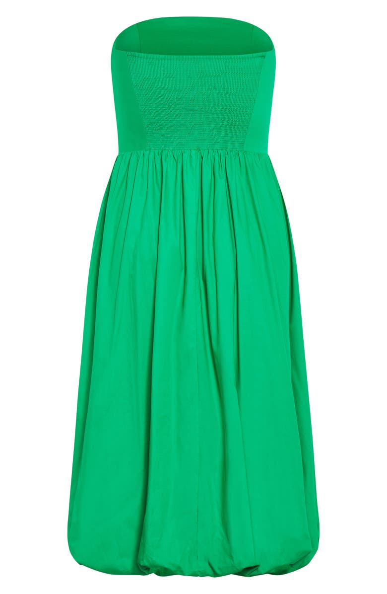 City Chic Alina Strapless Bubble Hem Maxi Dress, Alternate, color, Bright Green