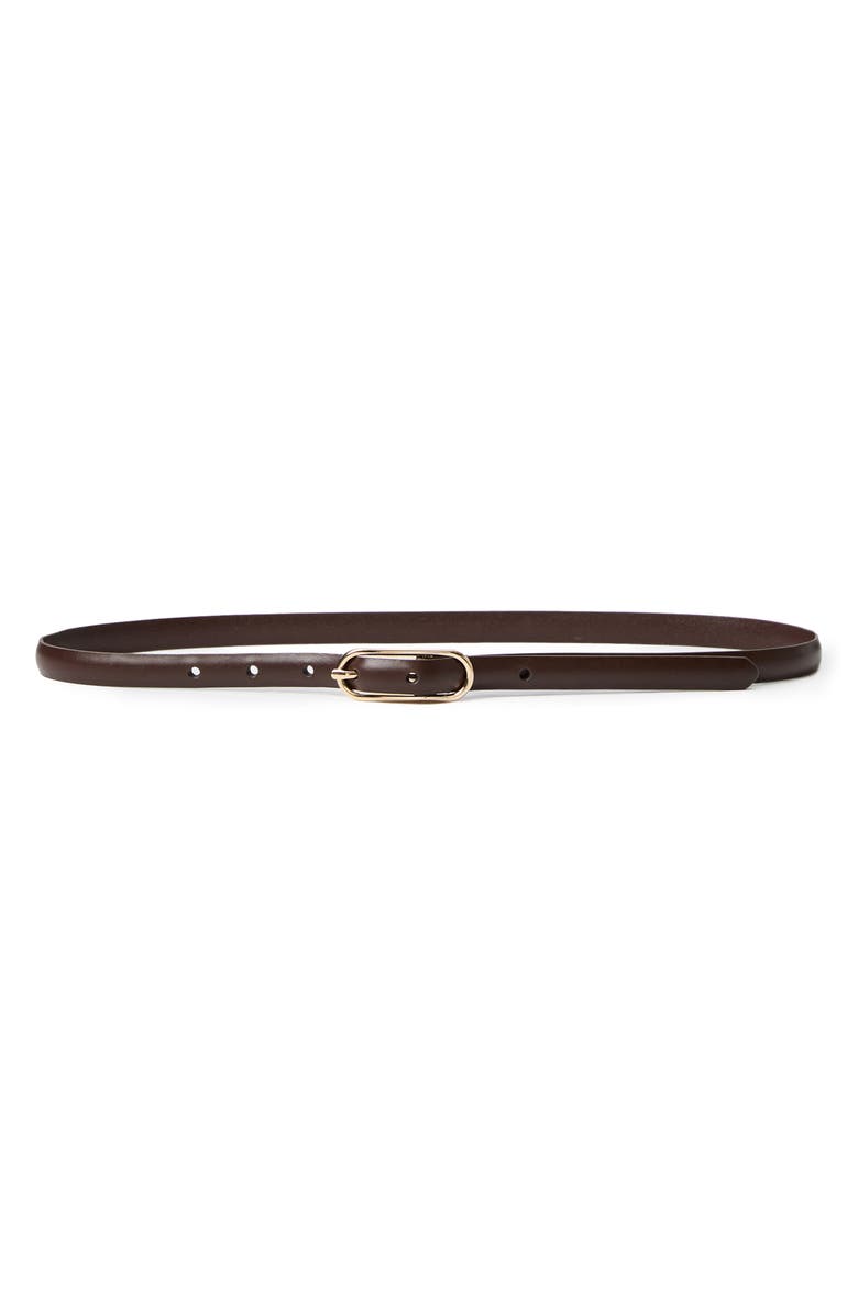 PAIGE Quincy Leather Belt, Main, color, Coffee