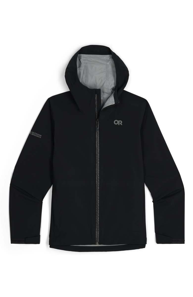 Outdoor Research Stratoburst Packable Rain Jacket, Main, color, Black