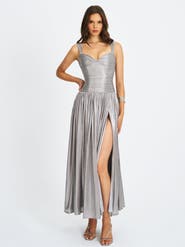 Miss Circle Palmer Glitter Drop Waist Maxi Dress