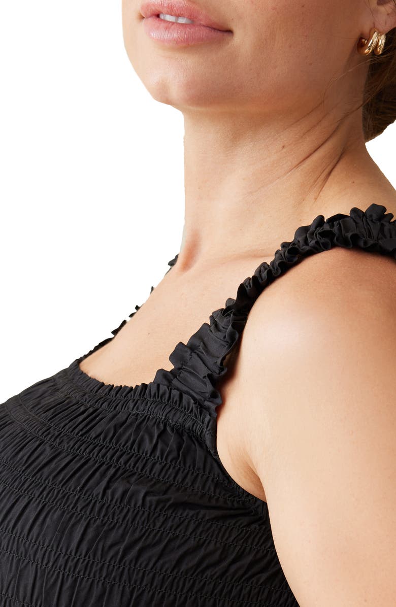 Ingrid & Isabel<sup>®</sup> Cotton Poplin Maternity Crop Top & Skirt Set, Alternate, color, Black