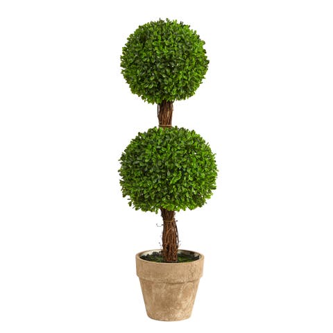 2.5-ft Boxwood Double Ball Topiary Artificial Tree (Indoor/Outdoor)