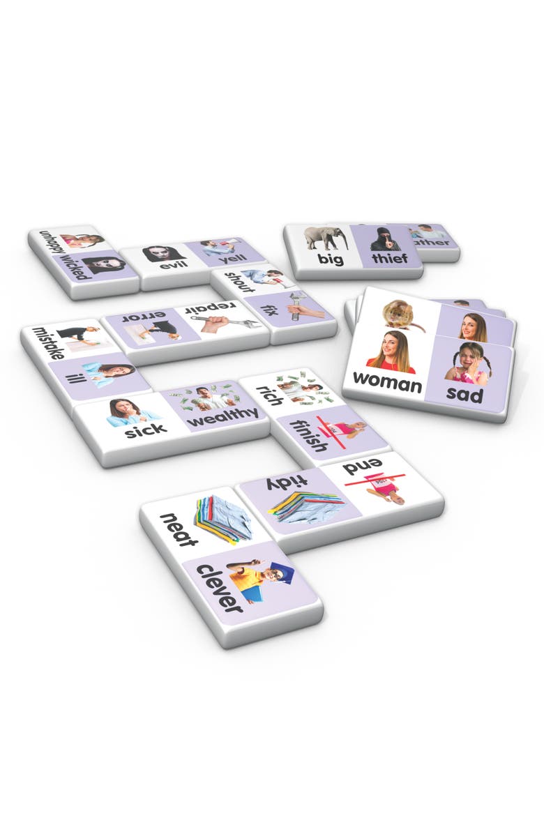 Junior Learning Synonyms Dominoes Educational Aid, Alternate, color, Multicolored