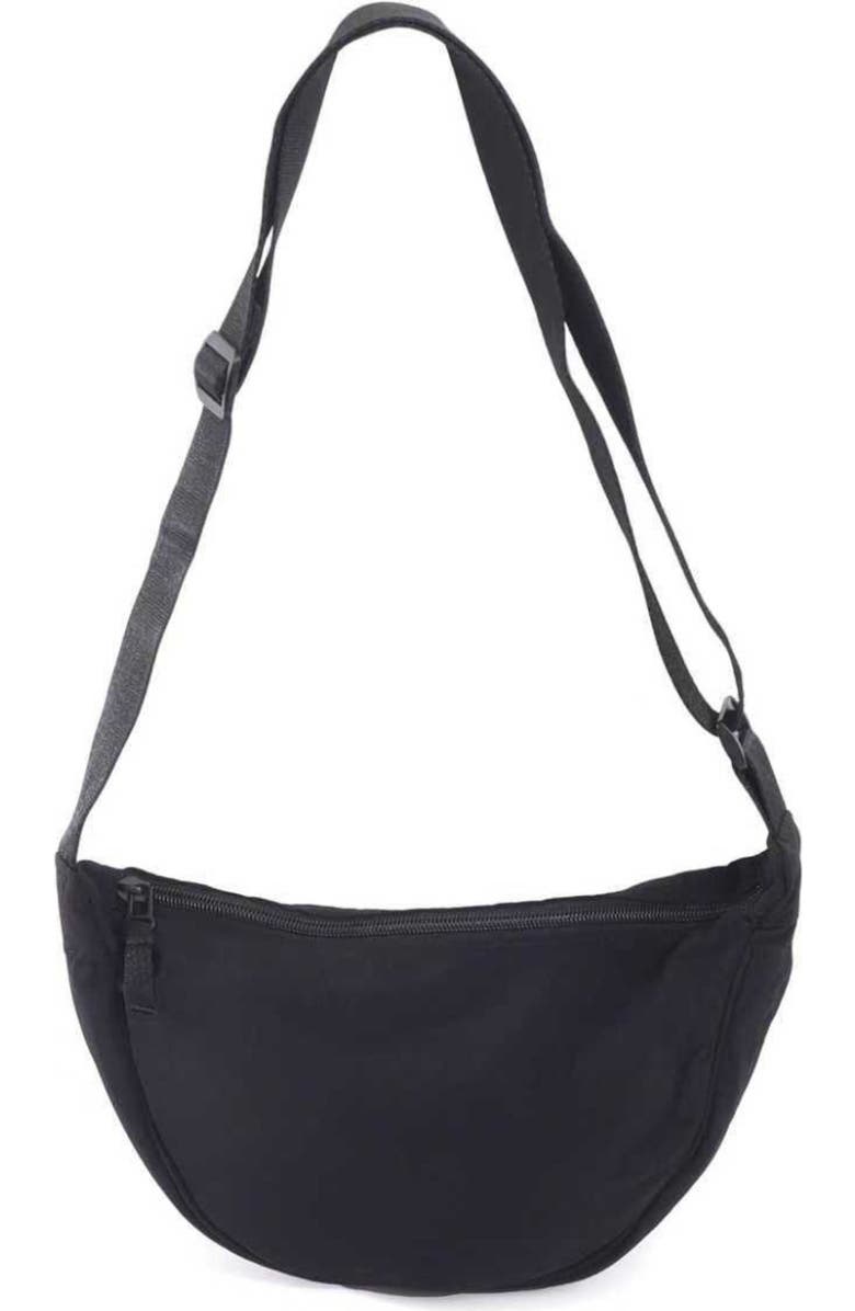 Adornia Black Sporty Adjustable Moon Bag, Alternate, color, Black