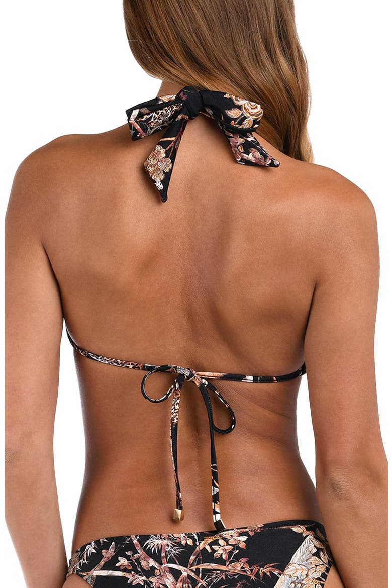 Annabelle Jungle Triangle Bikini Top, Alternate, color, BLACK