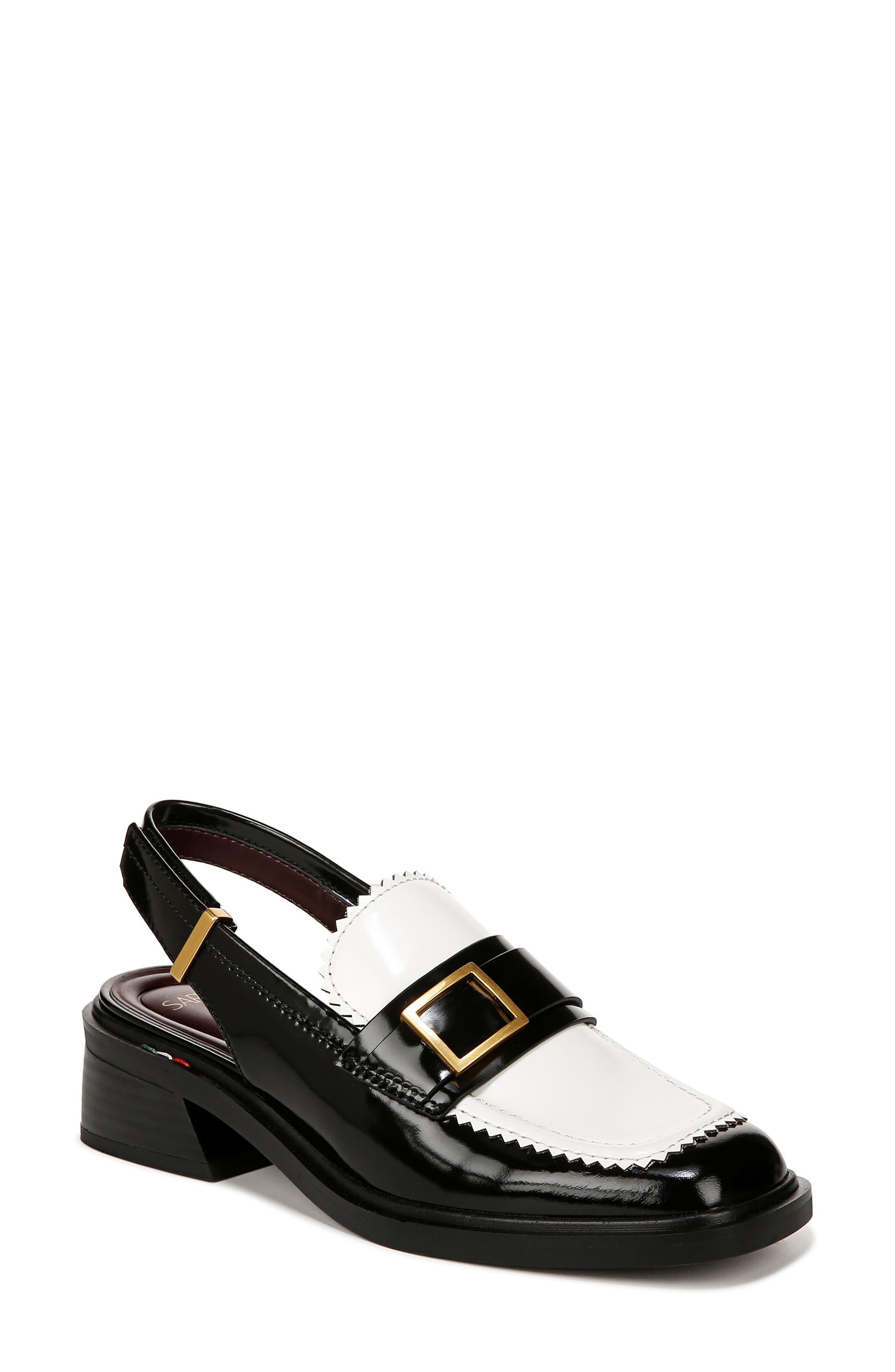 Gianna Slingback Loafer, Main, color, BLACK/ WHITE