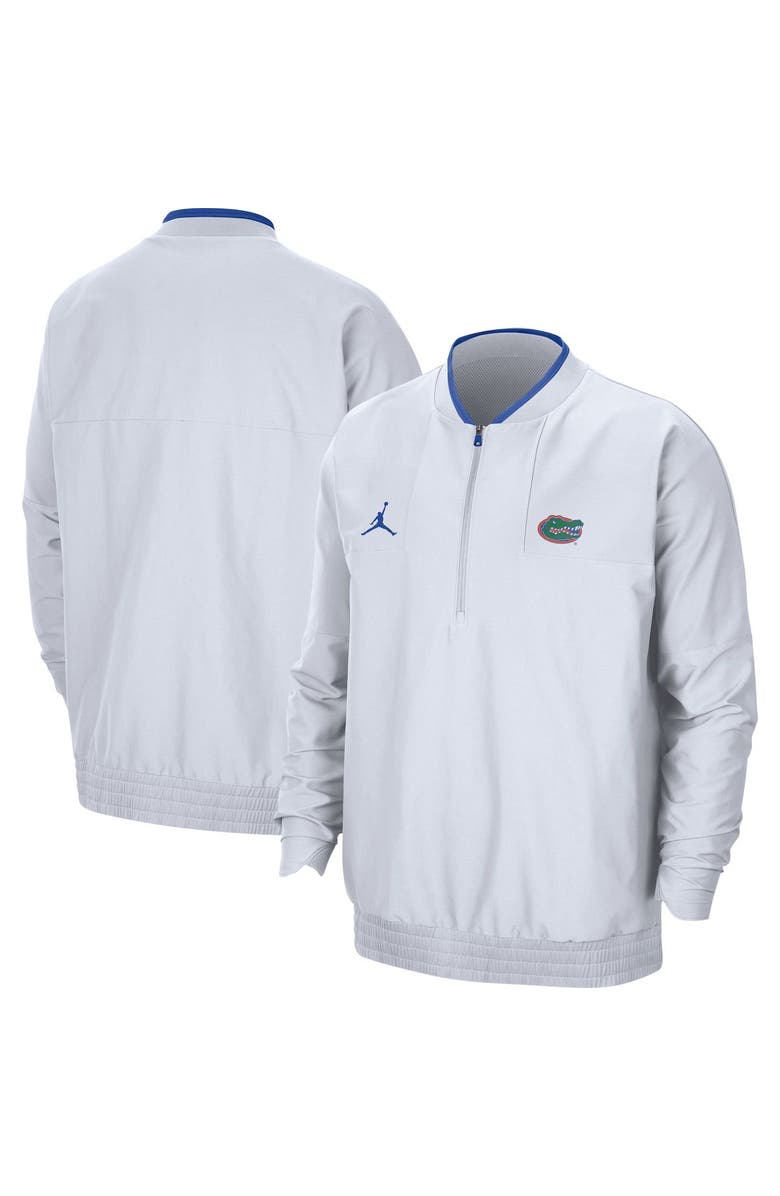 Jordan Brand Men's Jordan Brand White Florida Gators 2021 Coach Half-Zip Jacket, Main, color,