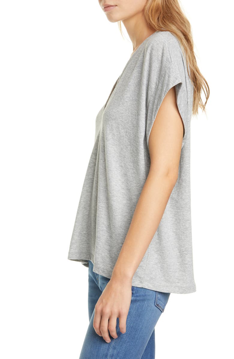 FRAME Le Mid Rise V-Neck T-Shirt, Alternate, color, Gris Heather