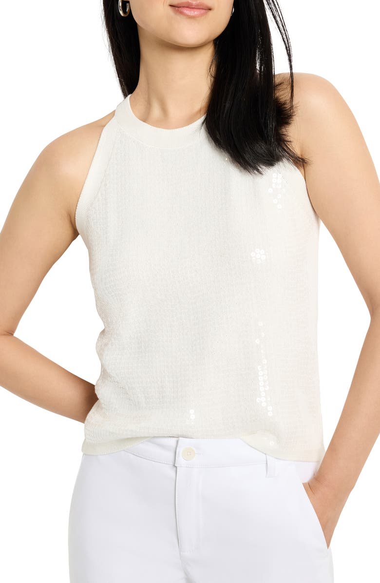 NIC+ZOE Anytime Sequin Sweater Tank, Main, color, Classic Cream