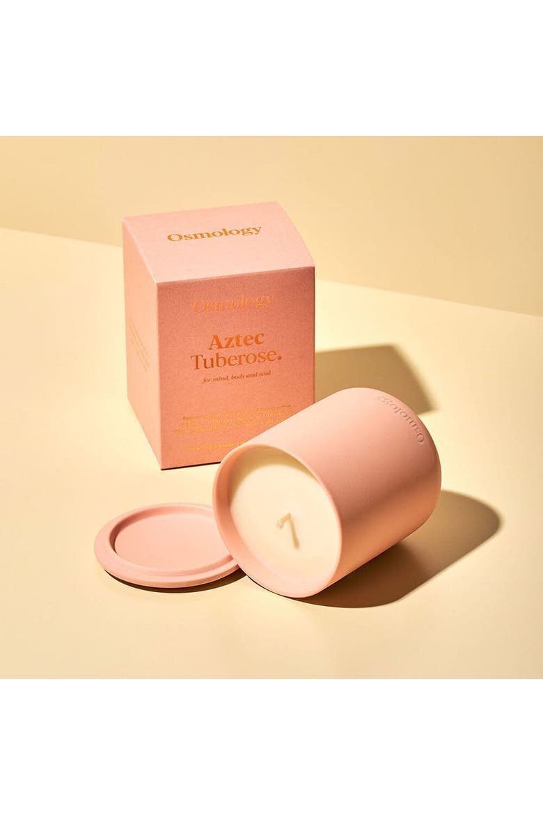 Tuberose Scented Candle - Peach Almond Milk and Tuberose, Alternate, color, pink